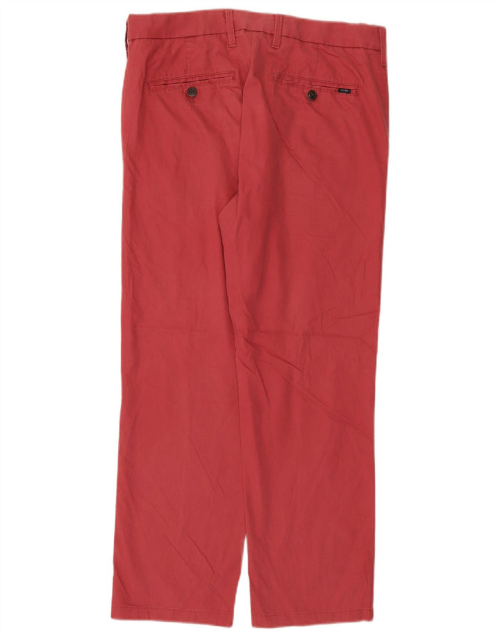 Pantaloni da abito regolari dritti da uomo Marks & Spencer W32 L28 cotone rosa