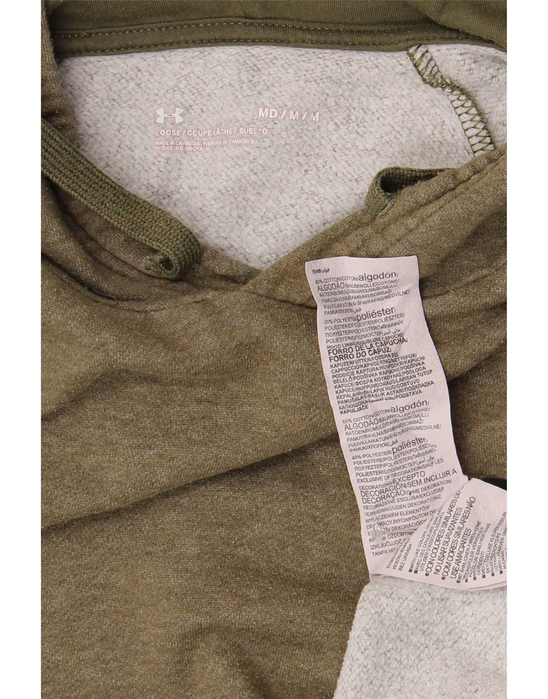 Felpa con cappuccio da uomo Under Armour, cotone medio kaki