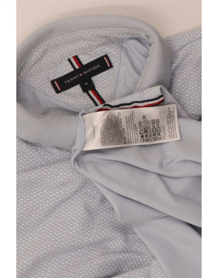 Polo da uomo Tommy Hilfiger in cotone maculato blu medio