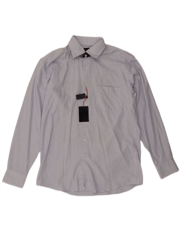 Camicia da uomo in flanella Pierre Cardin in cotone a quadri blu medio