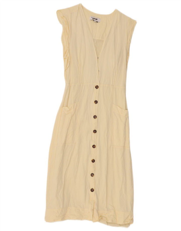 Abito tubino REISS da donna UK 10 piccolo in viscosa beige