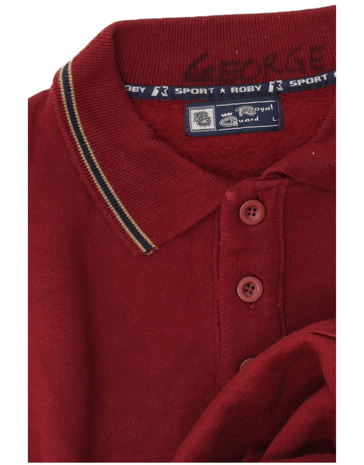 Roby Felpa da uomo con collo alto, maglione grande bordeaux