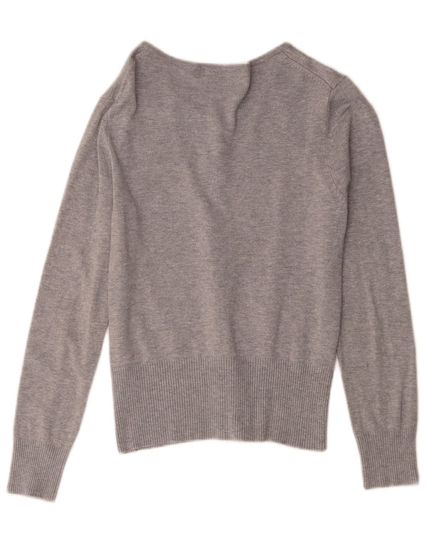 Maglione cardigan da donna Marks & Spencer UK 10 piccolo viscosa grigia