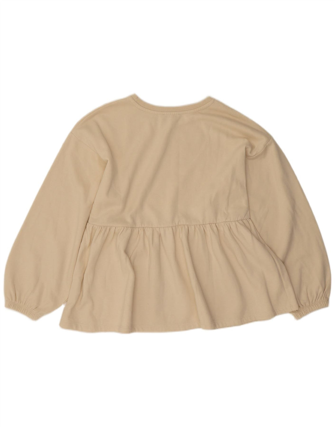 Felpa da donna Zara UK 14 cotone bianco sporco medio