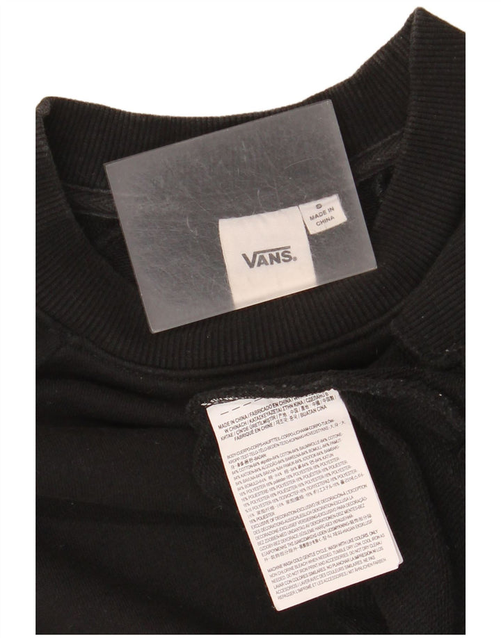 Felpa oversize con grafica da donna di Vans, maglione UK 10, piccola, cotone nero