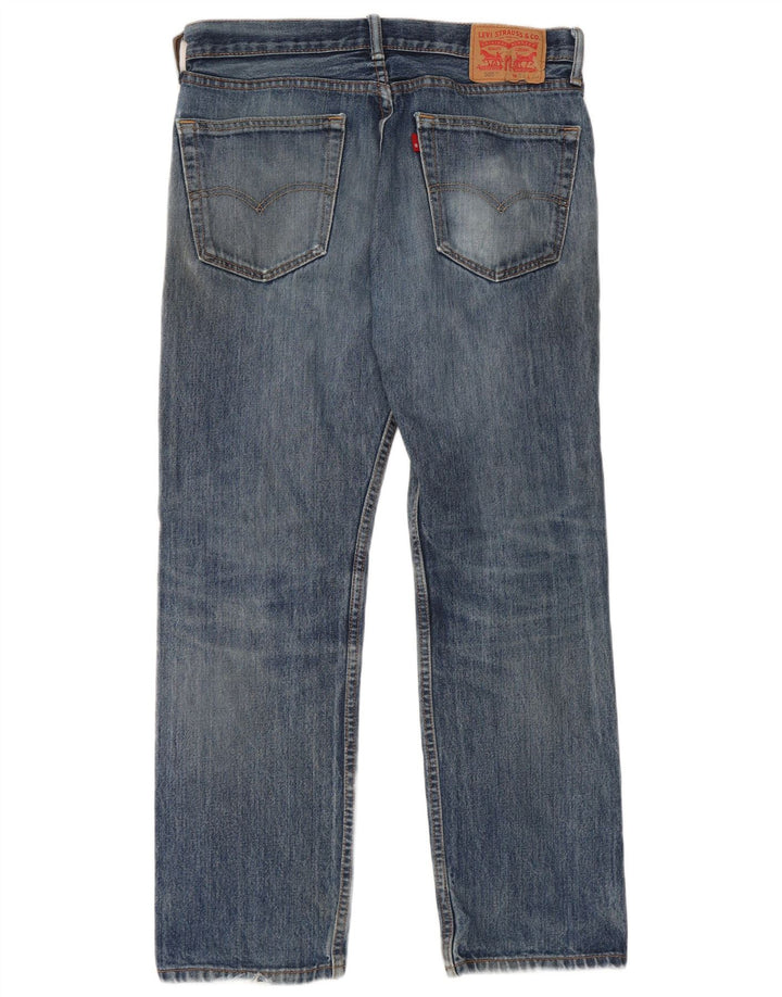 Levi's Uomo 505 Jeans dritti invecchiati W33 L30 Cotone blu