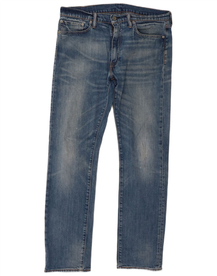 Levi's Uomo 513 Slim Jeans dritti W34 L32 Cotone Blu
