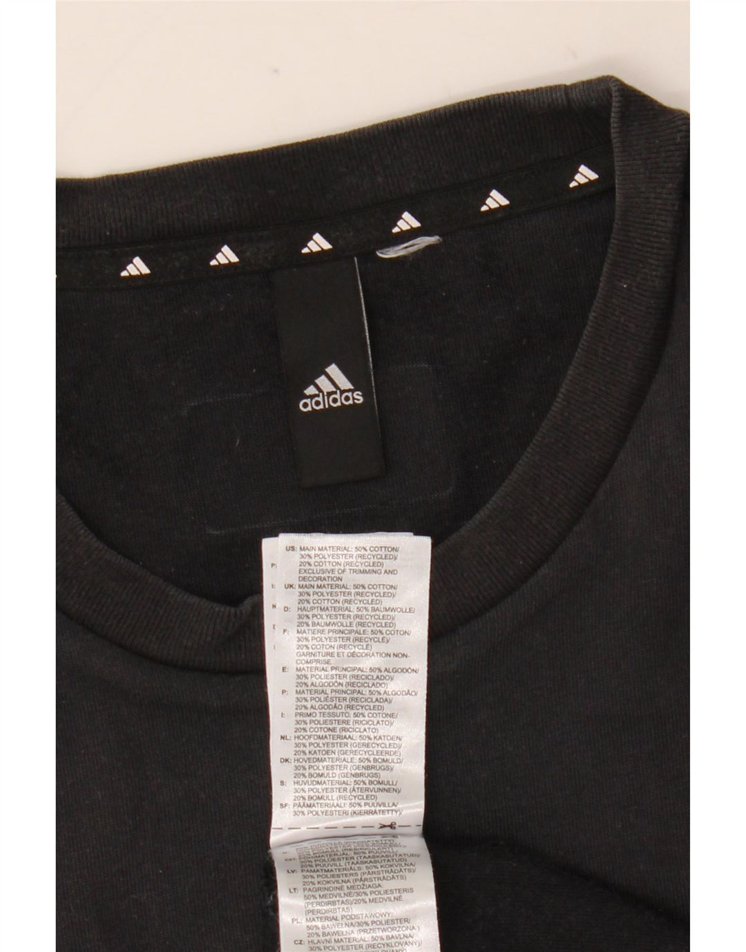 T-shirt grafica da uomo Adidas Top in cotone nero medio