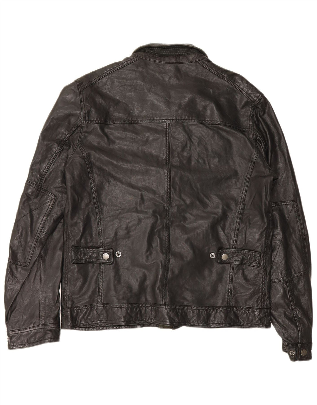 Giacca in pelle da uomo Massimo Dutti UK 42 XL Pelle di pecora nera