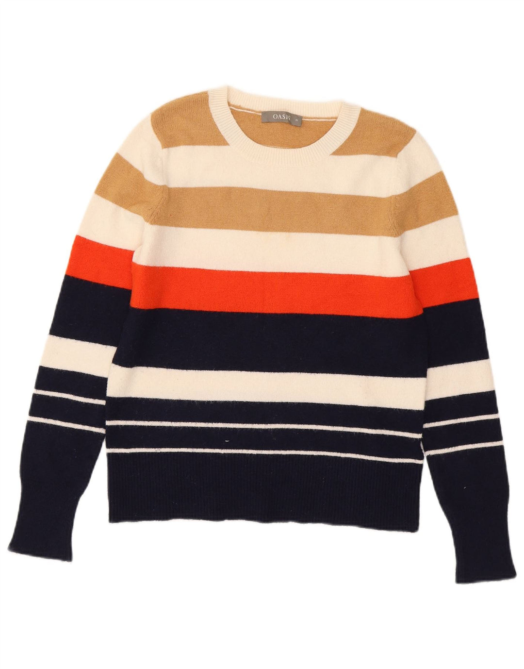 Maglione maglione girocollo da donna Oasis UK 12 medio a righe multicolore