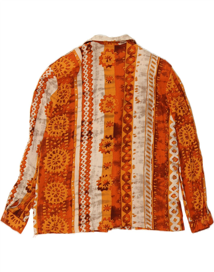VINTAGE Womens Shirt UK 18 XL Orange Striped Vintage Vintage and Second-Hand Vintage from Messina Hembry 