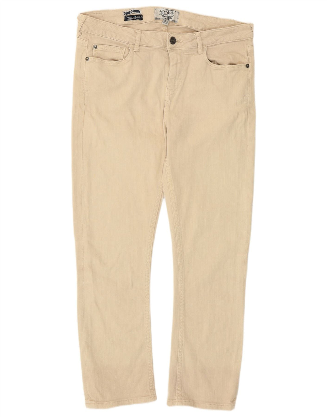 Jeans corti da donna Fat Face UK 10 piccoli W29 L24 Cotone beige