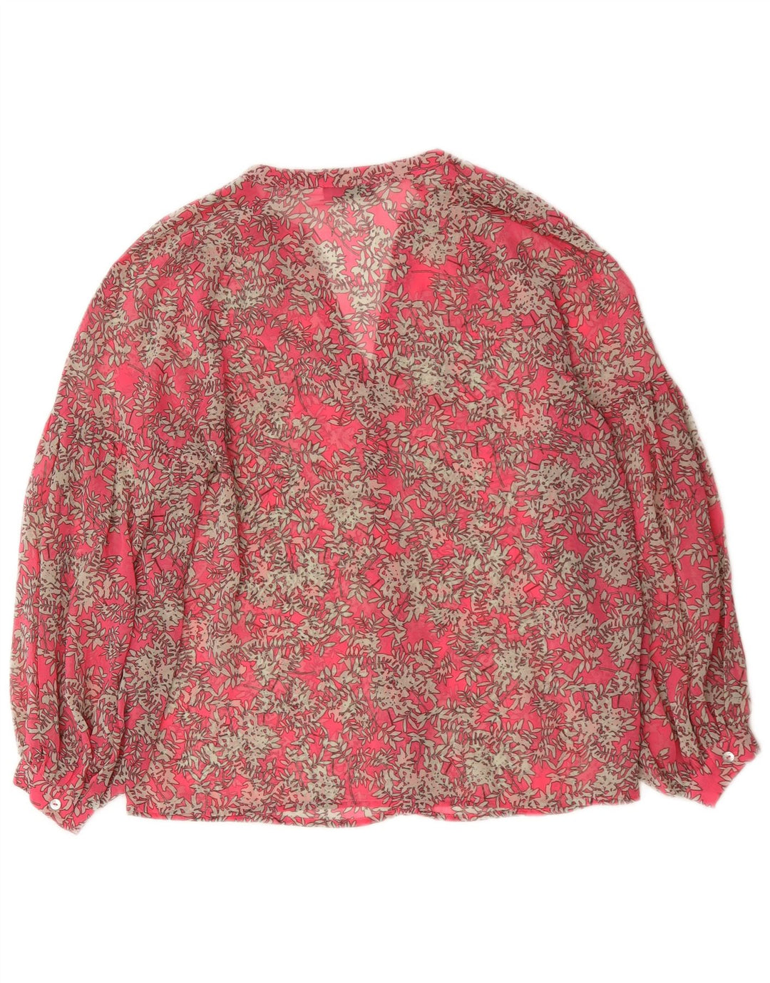 Top in camicetta trasparente da donna in velluto menta UK 12 rosa medio floreale