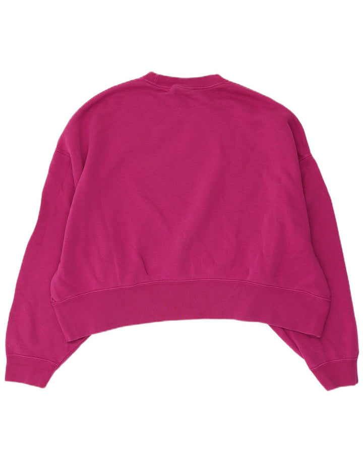 NIKE Felpa corta oversize da donna, maglione UK 14, cotone rosa medio
