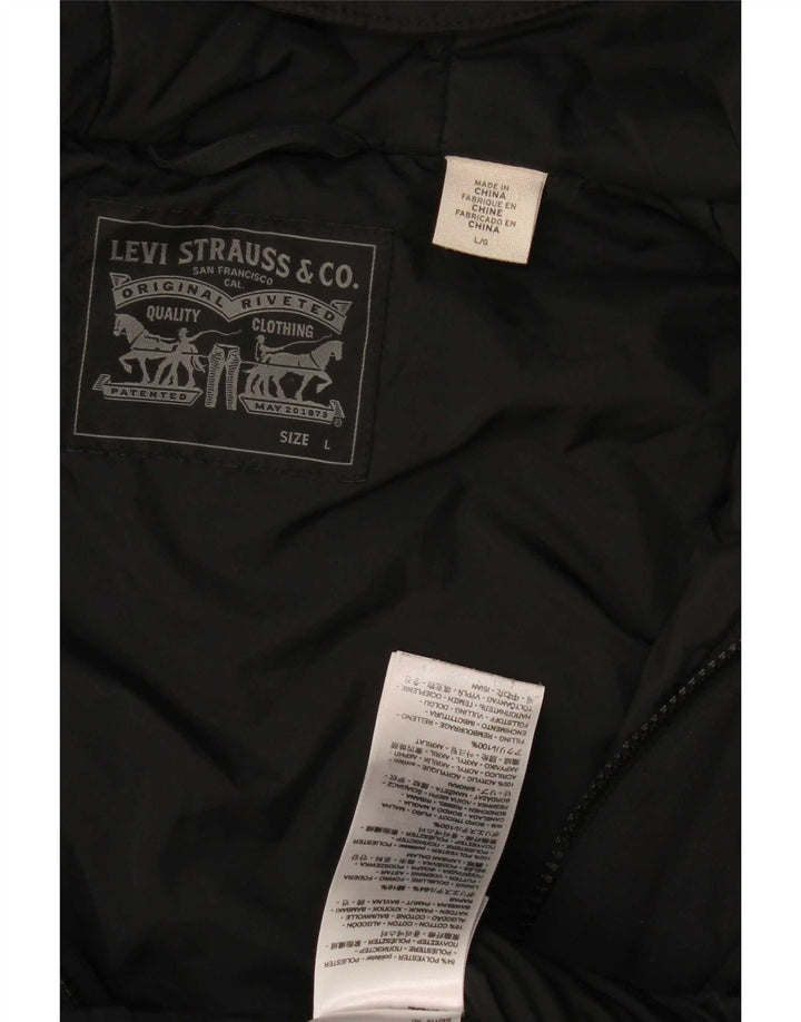 Giacca imbottita con cappuccio da uomo Levi's UK 40 grande poliestere nero