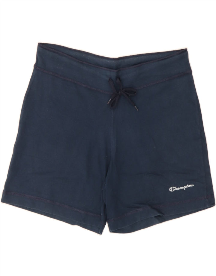 CHAMPION Womens Sport Shorts UK 12 Medium  Navy Blue Cotton Vintage Champion and Second-Hand Champion from Messina Hembry 