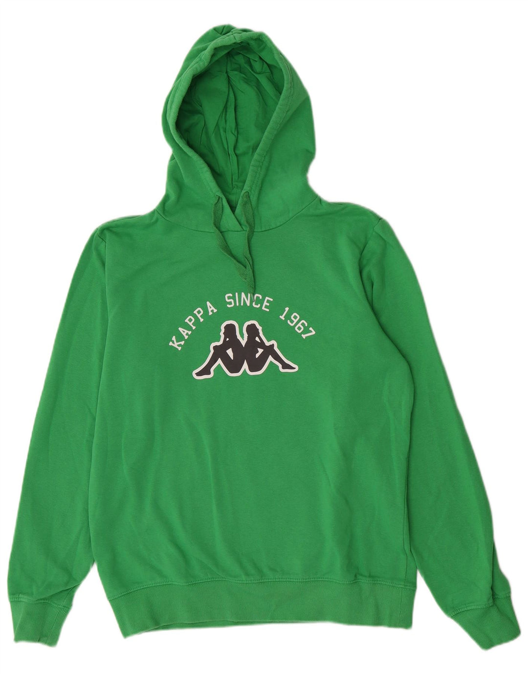 Maglione con cappuccio grafico da uomo Kappa in cotone verde medio