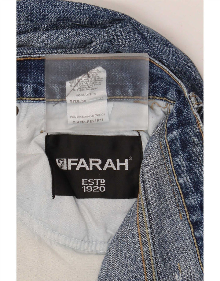 Jeans dritti da uomo Farah W38 L32 cotone blu