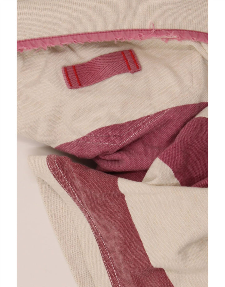 Polo da uomo Fat Face XL in cotone a righe marrone