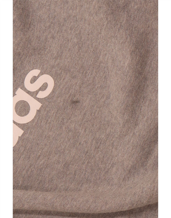 Felpa grafica da uomo ADIDAS, maglione grande, cotone grigio