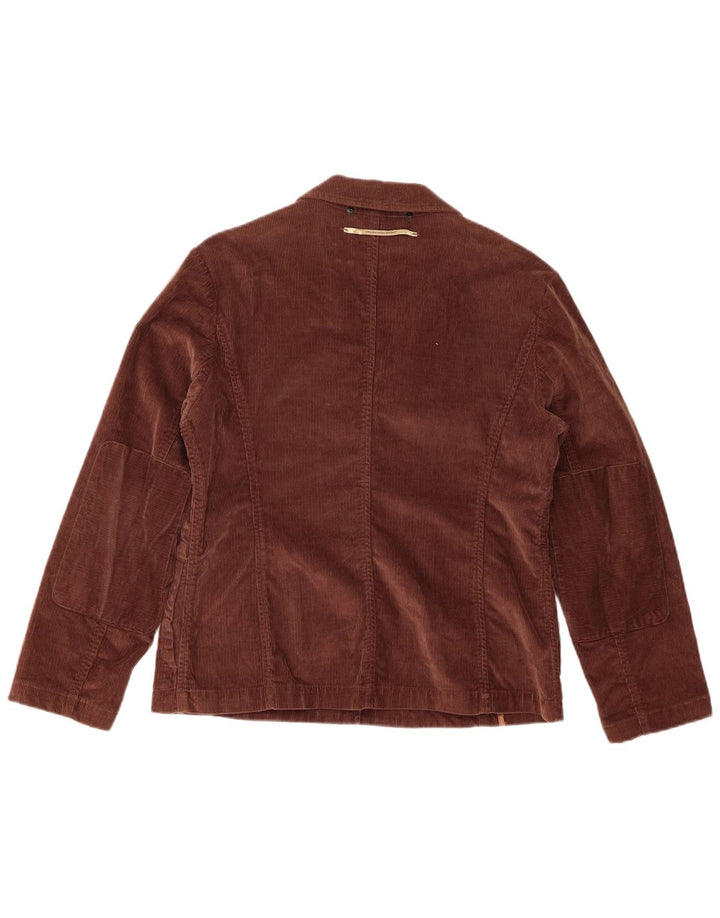 Giacca Blazer 3 Bottoni Donna Trussardi in Velluto a Coste IT 46 Large in Cotone Marrone