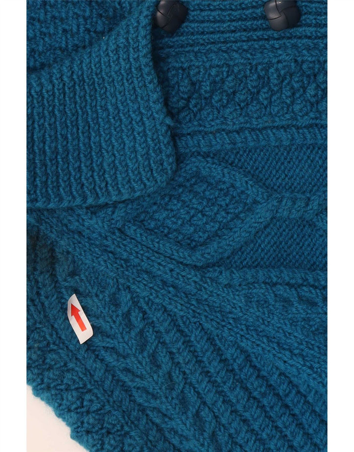Maglione cardigan da donna vintage UK 10 piccolo blu