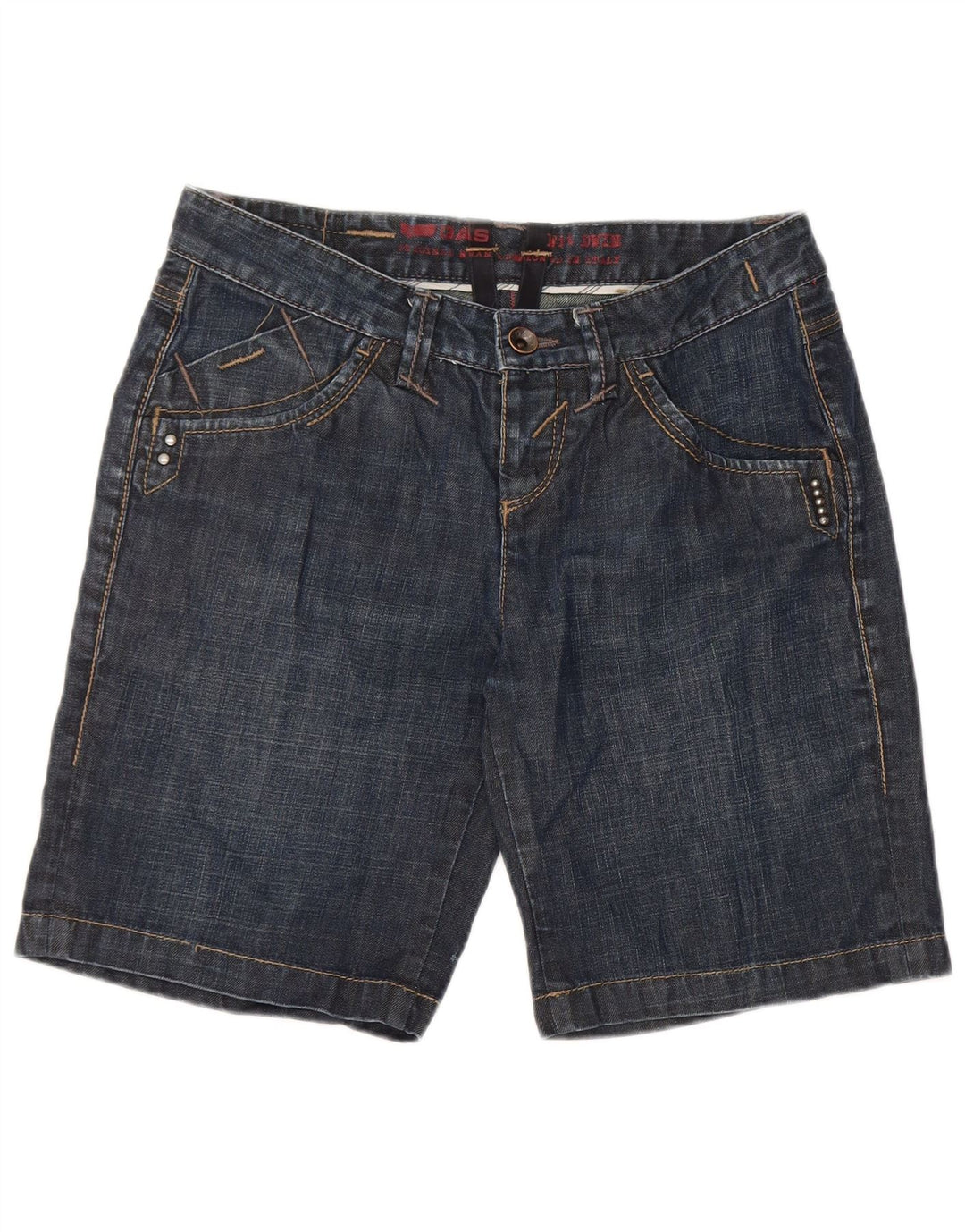 Pantaloncini di jeans da donna Gas W27 piccoli in cotone blu navy