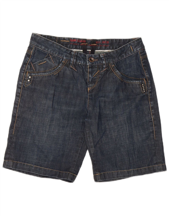 Pantaloncini di jeans da donna Gas W27 piccoli in cotone blu navy