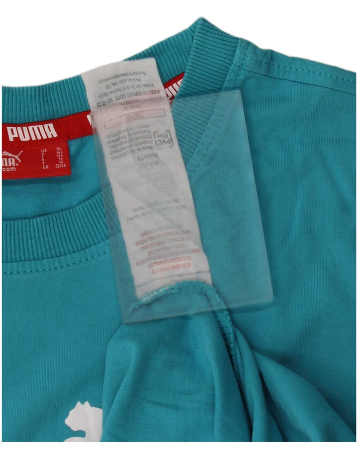 Maglietta grafica PUMA per ragazzi 13-14 anni in cotone blu