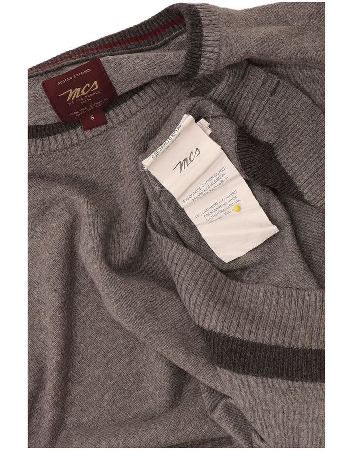 Marlboro Classics Maglione girocollo da uomo in cotone piccolo grigio screziato