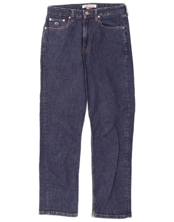 Jeans dritti a vita alta da donna Tommy Hilfiger W27 L28 cotone blu
