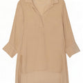 Abito chemisier oversize a maniche lunghe da donna Zara UK 10 piccolo poliestere beige