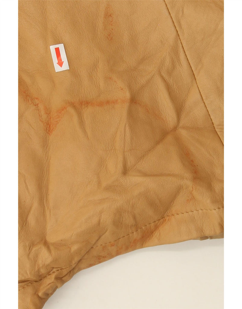 SALVATORE FERRAGAMO Womens Leather Coat UK 12 Medium Beige Leather Vintage Salvatore Ferragamo and Second-Hand Salvatore Ferragamo from Messina Hembry 