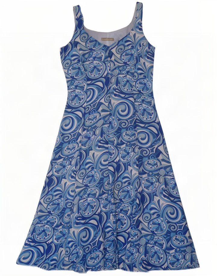 Abito da donna a trapezio senza maniche Marronetto IT 44 Blu medio floreale