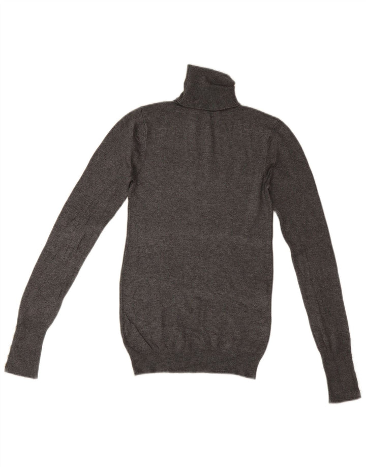 Maglione maglione collo alto da donna Zara UK 12 Grigio medio