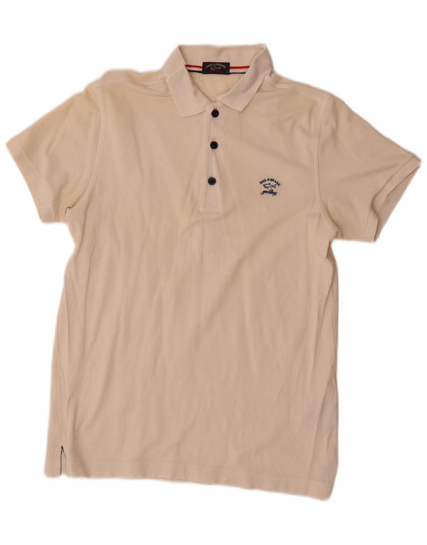 Paul & Shark Mens Yachting Polo Shirt Large Beige Cotton
