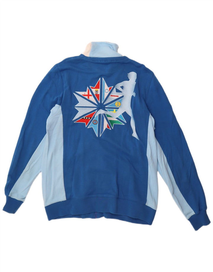 Giacca da ginnastica Reebok da uomo con grafica, giacca grande in cotone color block blu