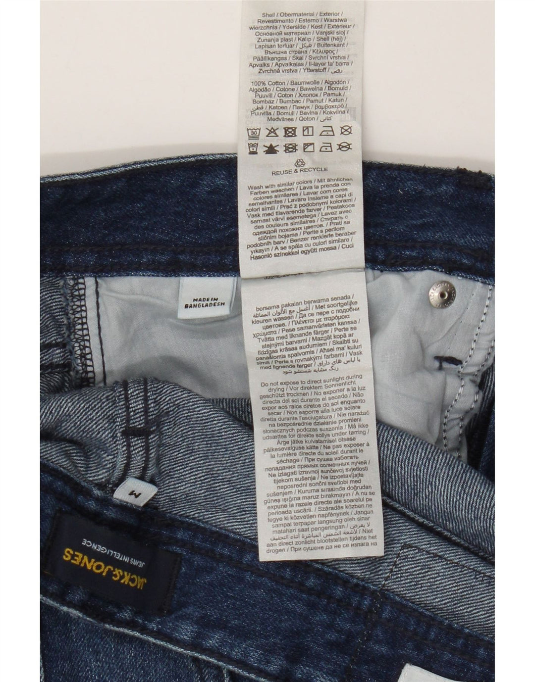 Pantaloncini di jeans vestibilità regolare da uomo Jack & Jones medi W32 cotone blu