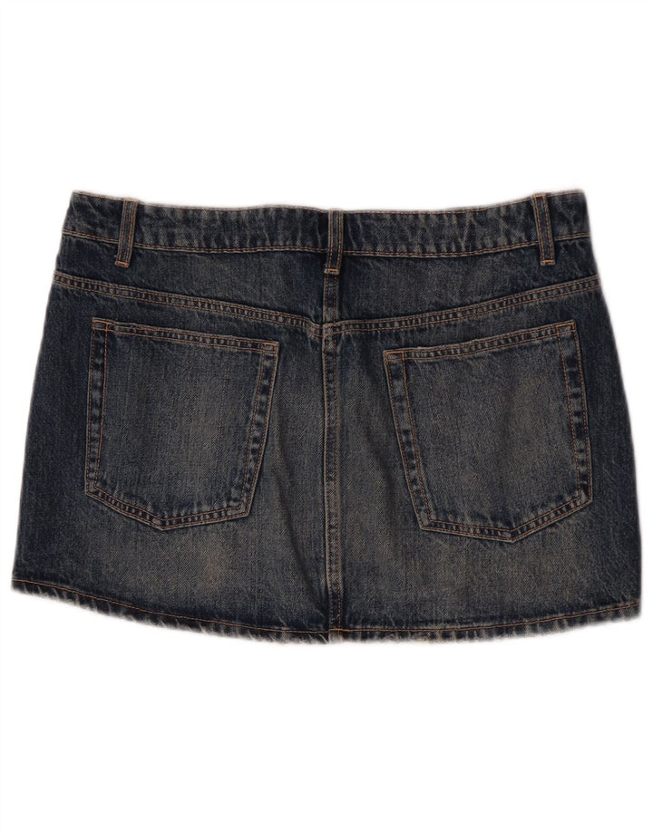 Mini gonna di jeans da donna Zara grande W30 in cotone blu navy