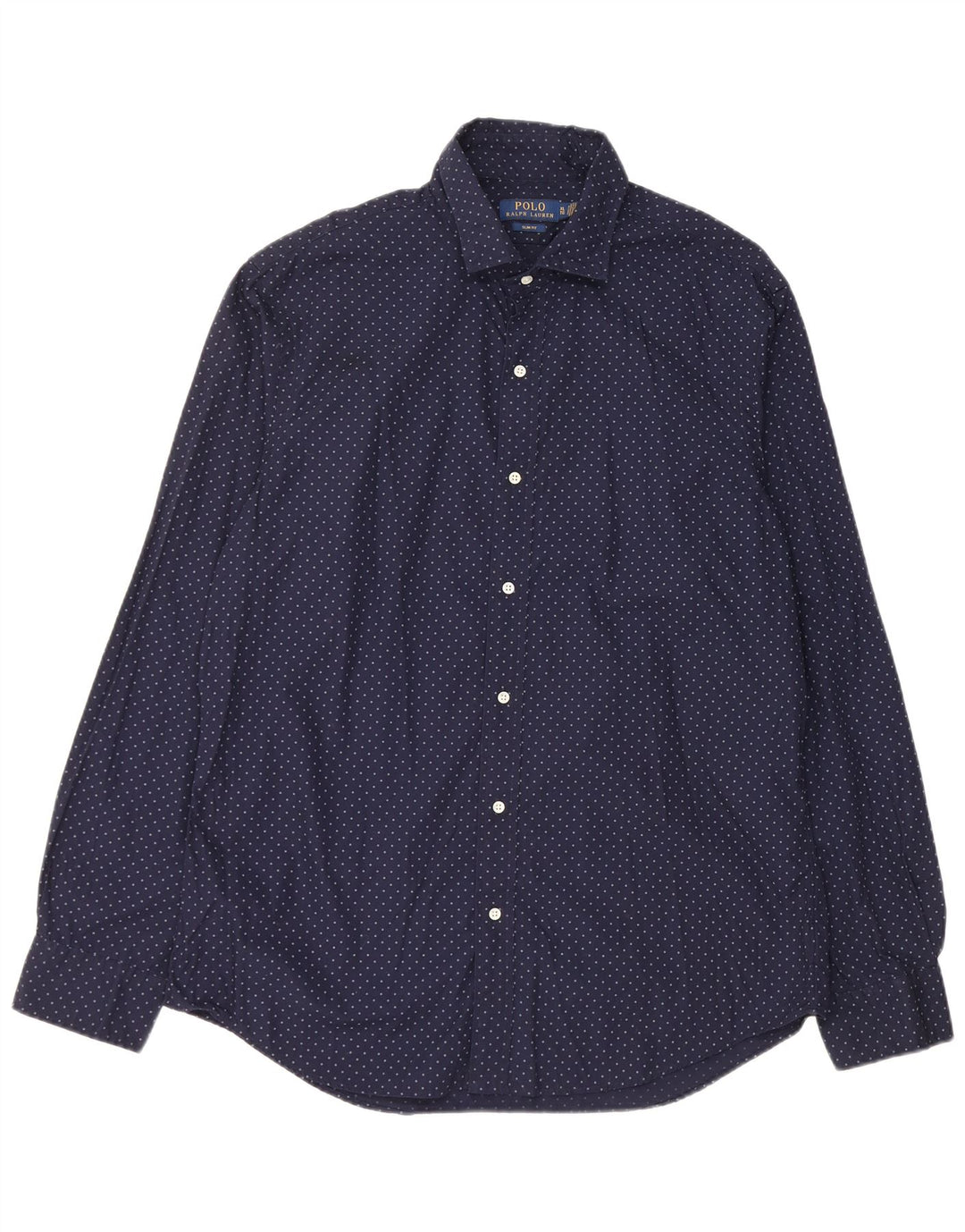 POLO RALPH LAUREN Camicia slim fit da uomo XL in cotone maculato blu navy