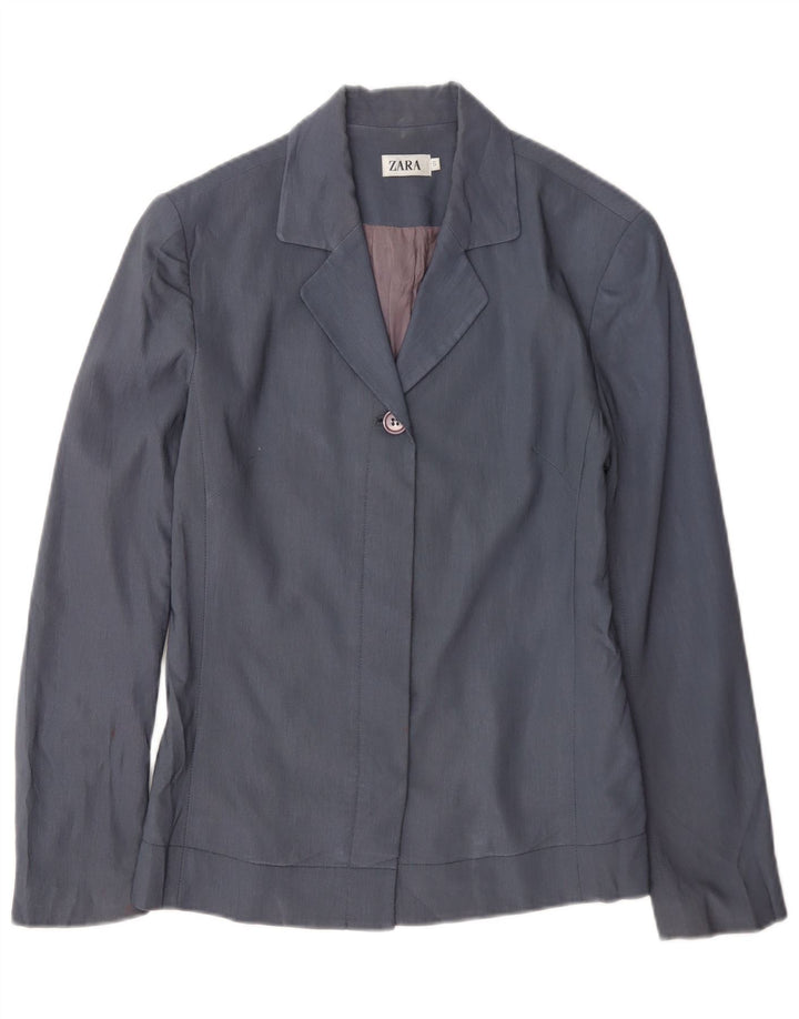 Giacca blazer a 1 bottone da donna Zara UK 10 piccola blu