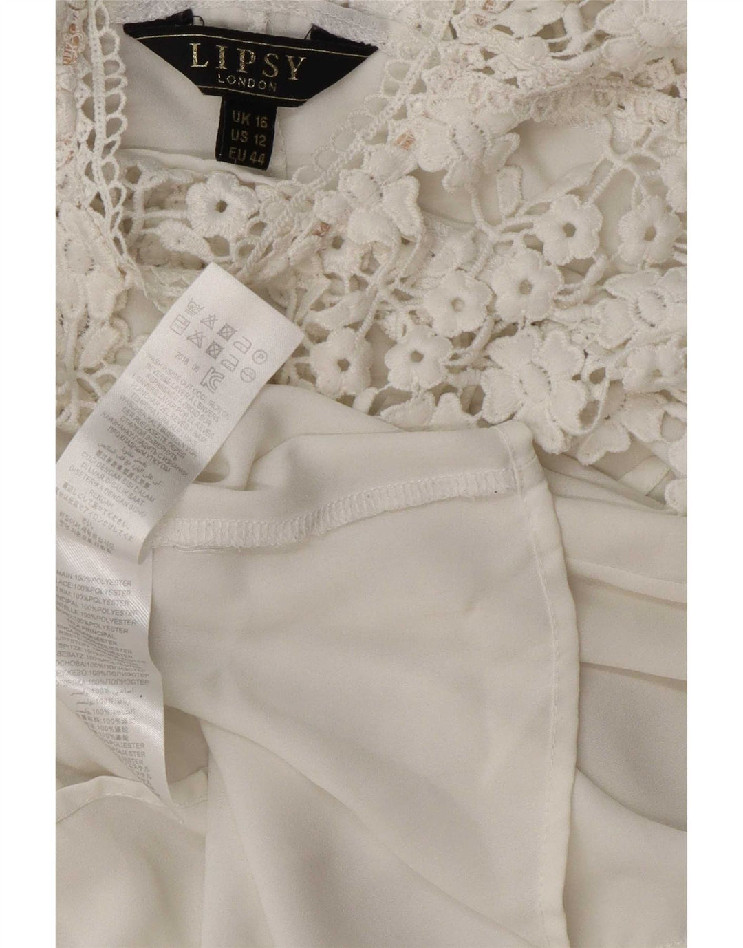 Camicetta da donna Lipsy Top UK 16 Large Poliestere bianco
