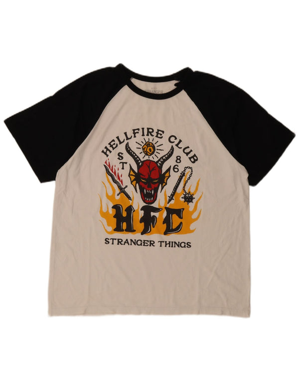 T-shirt grafica da uomo Pull & Bear Top grande in cotone color block bianco