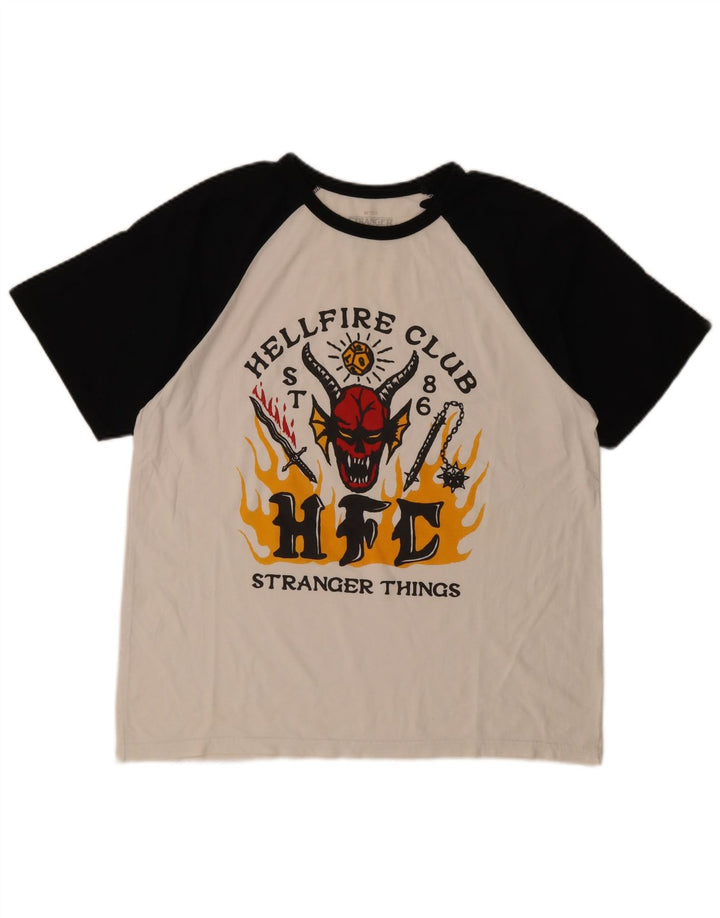 T-shirt grafica da uomo Pull & Bear Top grande in cotone color block bianco