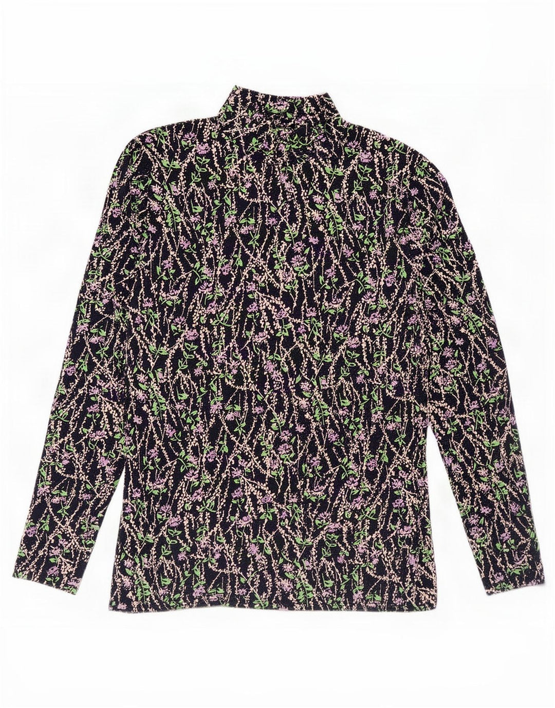 Marks & Spencer Top da donna a maniche lunghe UK 12 Cotone floreale blu navy medio