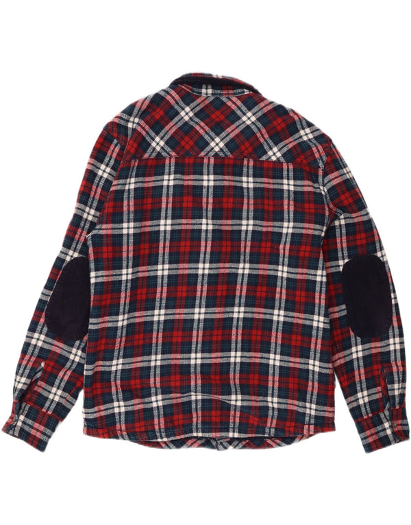 Fat Face Camicia da uomo in flanella da boscaiolo Grande in cotone a quadri blu navy