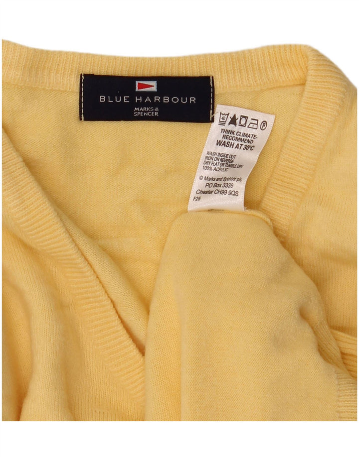 MARKS & SPENCER Maglione da uomo con scollo a V blu Harbour Giallo medio