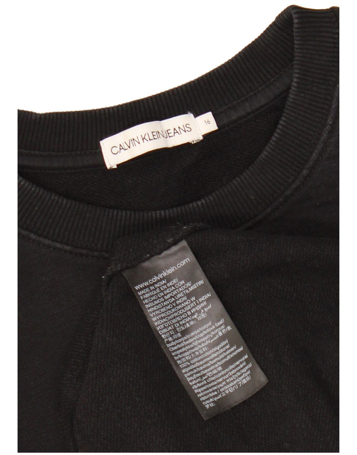CALVIN KLEIN Felpa con grafica per ragazzi 15-16 anni in cotone nero