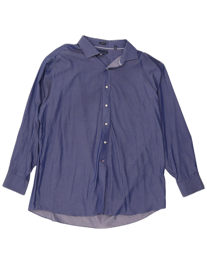 Camicia da uomo vestibilità regolare Tommy Hilfiger taglia 18 2XL cotone blu