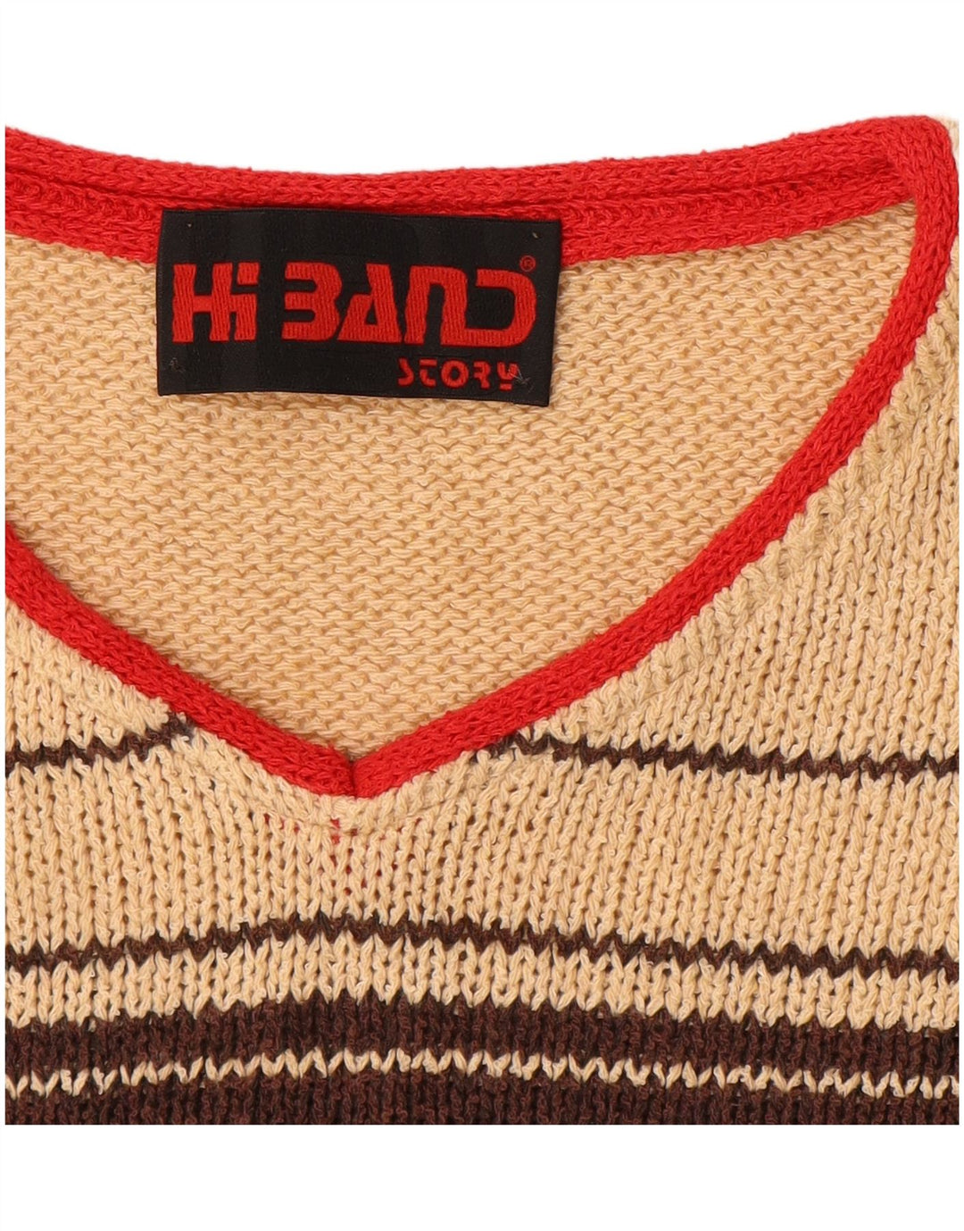 Maglione vintage da uomo con scollo a V IT 50 a righe multicolori medie